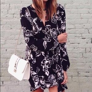 Free People Black Snap Out Of It Long Sleeve Tunic Casual Dress